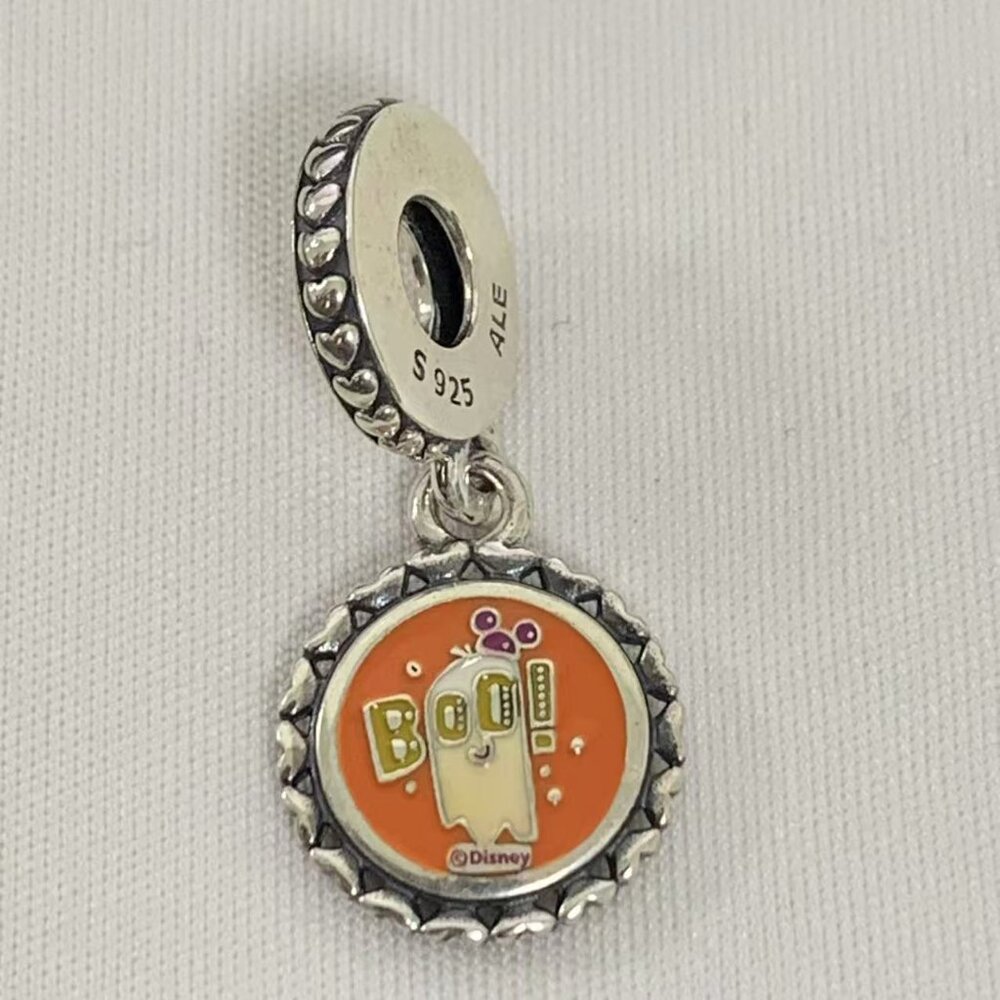 Pandora Disney Parks 2022 Halloween Minnie Mouse Boo Ghost Charm, S925 Silver